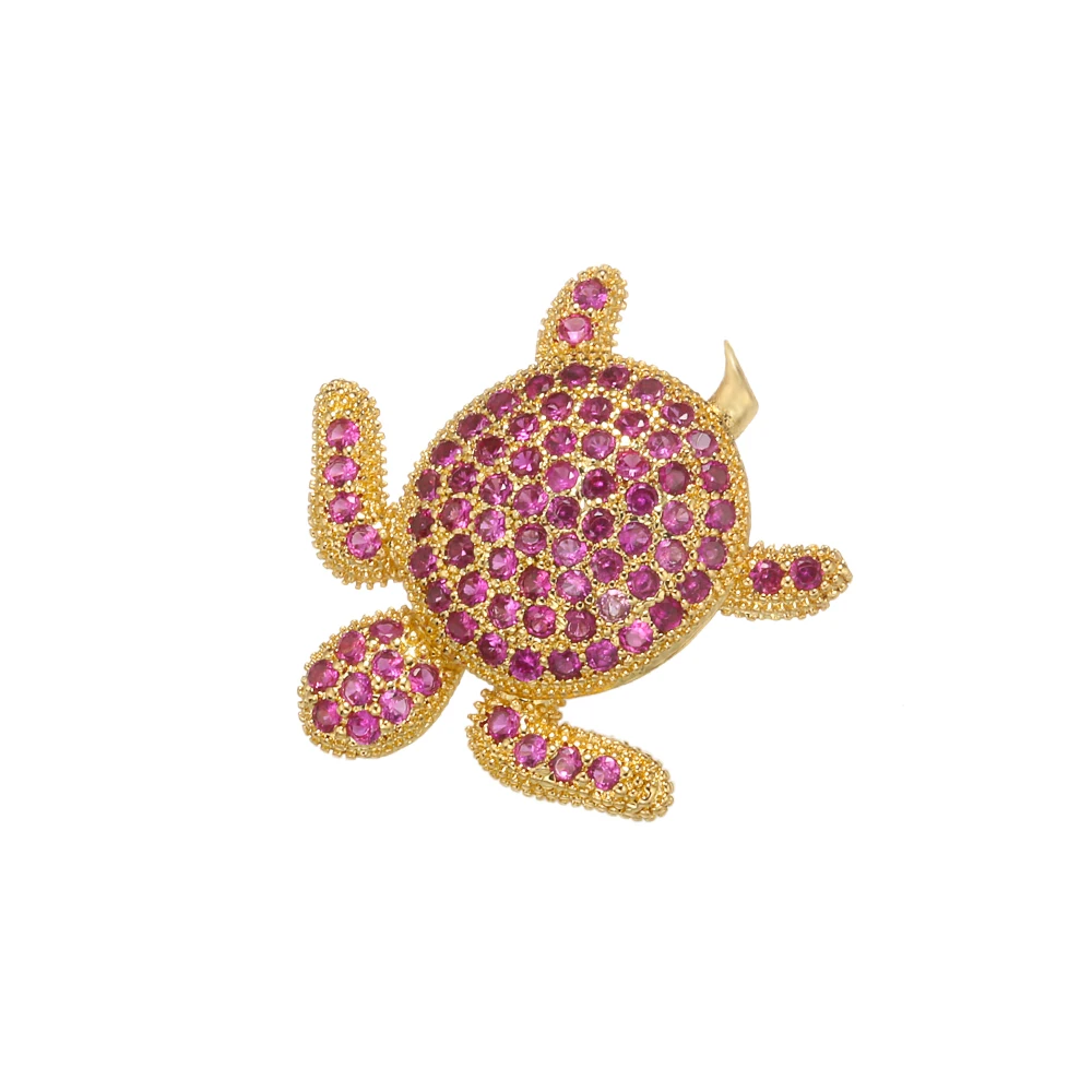 ZHUKOU 19x21mm Crystal Small Animal Turtle Connector for Women DIY Handmade Bracelet Necklace Jewelry Accessories model:VS437