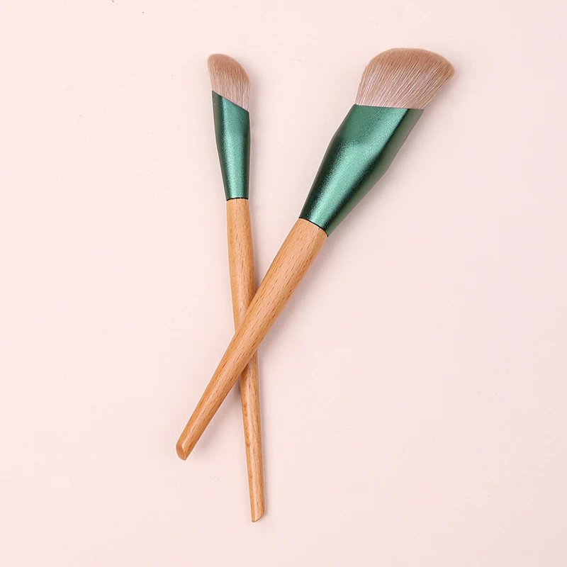 ZOREYA Professiona Makeup Brushes Tools High-End Foundation Concealer Contour Blending Beauty Brush Frosted Wooden Handle