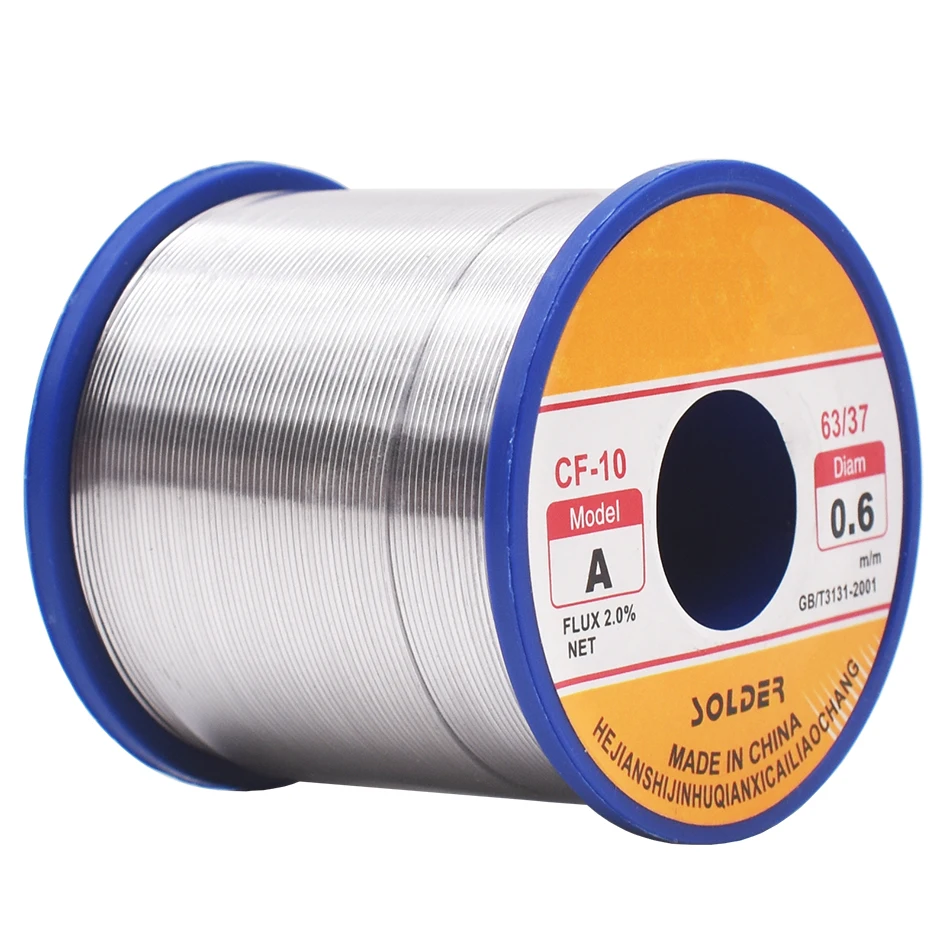 500g Rosin Core Solder Wire Roll No Need To Clean 0.5/0.6/0.8/1.0/1.2 mm 63/37 Flux 2.0% 45FT CF-10 Soldering Tin Wires Melt