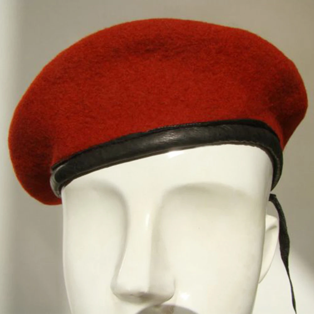 

GERMAN PANZER SCOUT WOOL BERET CLASSIC CAP HAT RED