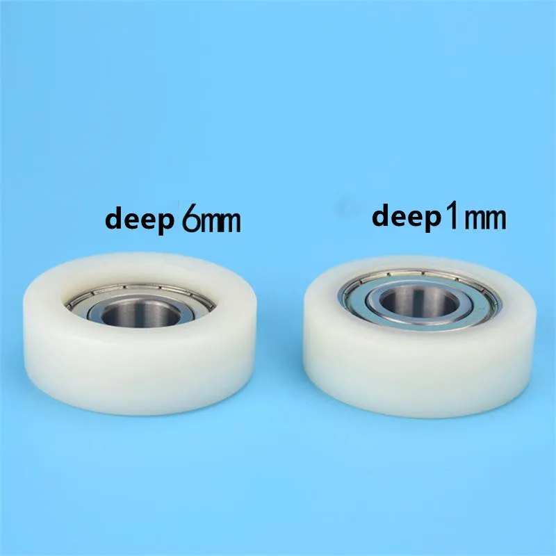 4pcs/10pcs 20*62*21mm Flat Roller 6204ZZ 6204 Bearing Nylon Plastic Coated Pulley Guide Wheel Low Noise 20x62x21mm