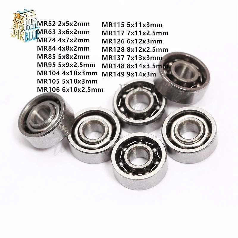 5pcs MR Series MR52 MR63 MR84 MR74 MR85 MR95 MR104  MR105 To MR149 Miniature Model Bearing Open Type Deep Groove Ball Bearings