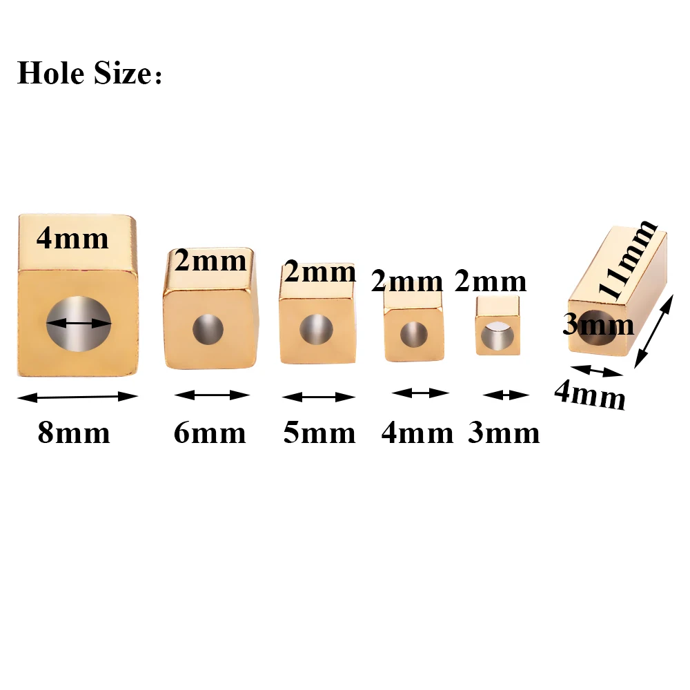 Großhandel 20 Stück/Los 3/4/5/6/8mm Edelstahl Würfel-Abstandhalter-Perlen Quadratische Lose Perlen für DIY Armband Schmuckherstellung – Detail 2