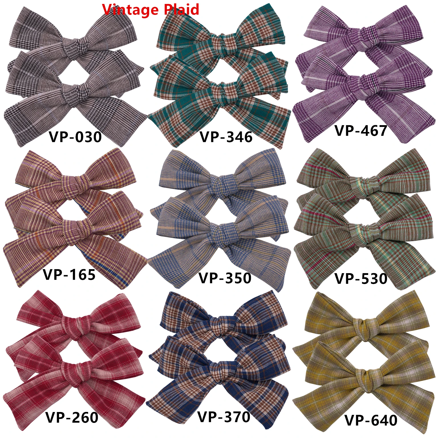 

2 PCS Plaid style Baby Girls hand knot hair bow clips Cotton bow barrettes Hairgrips Headwear Baby Kids Hair bow Accessories