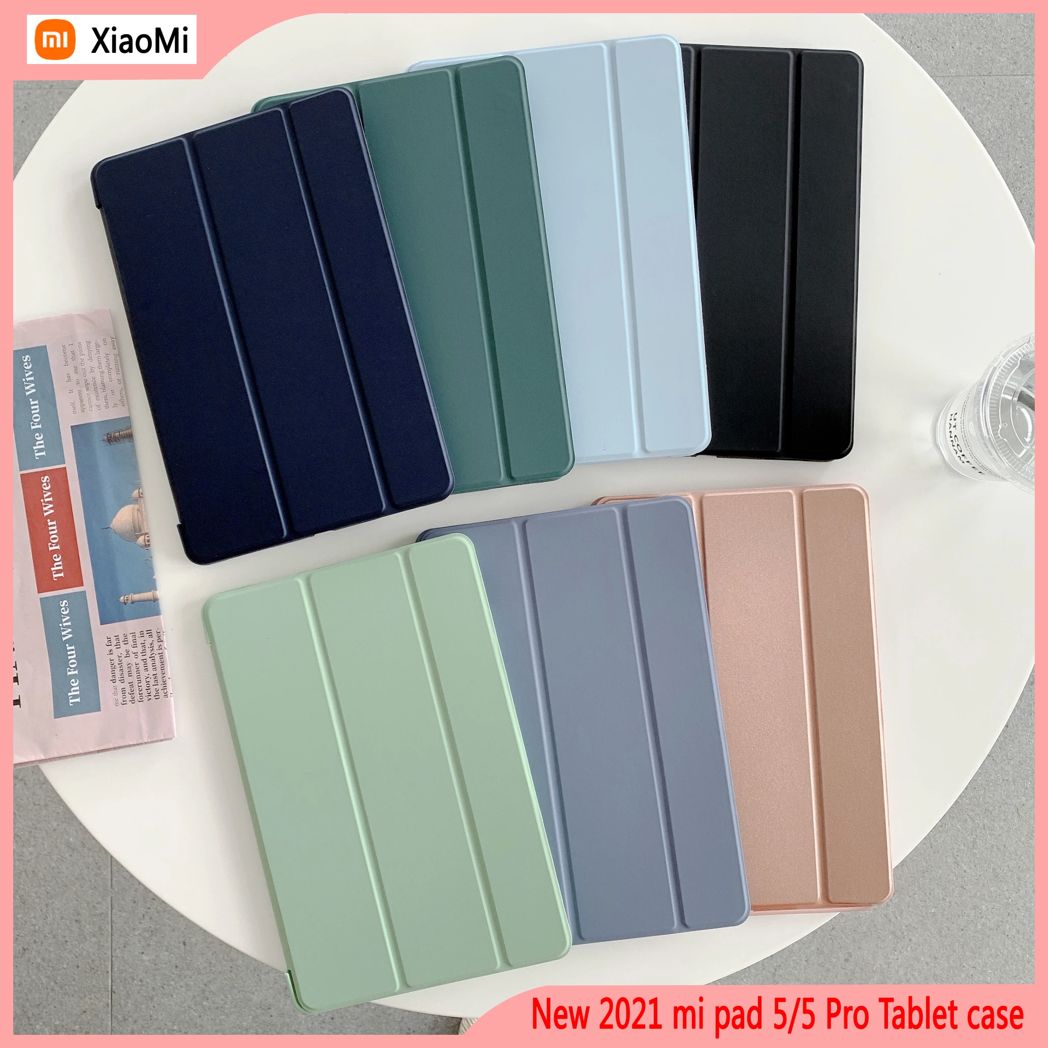 

New 2021 For XiaoMi mi Pad 5/5 Pro 11 inch Tablet PC Case Smart sleep wake Flip cover TPU silicone soft shell