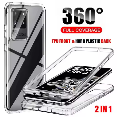 360 Protector Transparent Phone Case For Samsung Galaxy S25 S24 S23 S22 S21FE S20 Plus S9 S10 Note 20 Ultra 10Pro A54 Full Cover