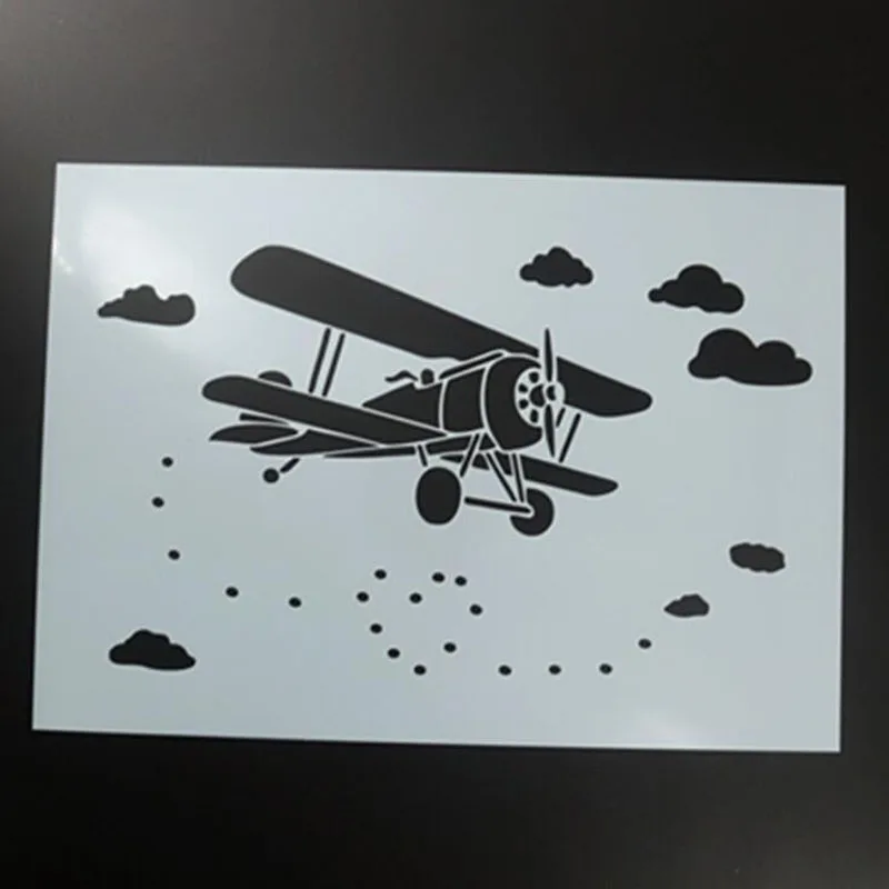 

Aircraft DIY Craft Layering Stencils For Walls Painting Scrapbooking Stamp Album Decor Embossing Paper Card Template Reusable