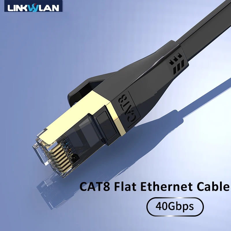 Linkwylan-フラットイーサネットケーブル,パッチコード,フレキシブル,rj45,lan,40g,2000mhz,0.5m, 1m, 2m, 3m, 5m