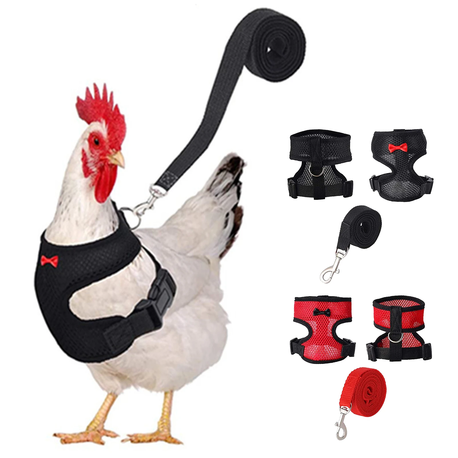 New Adjustable Chicken Harness With Leash Safety Breathable Pet Vest For Hen Duck Adjustable Chest Strip