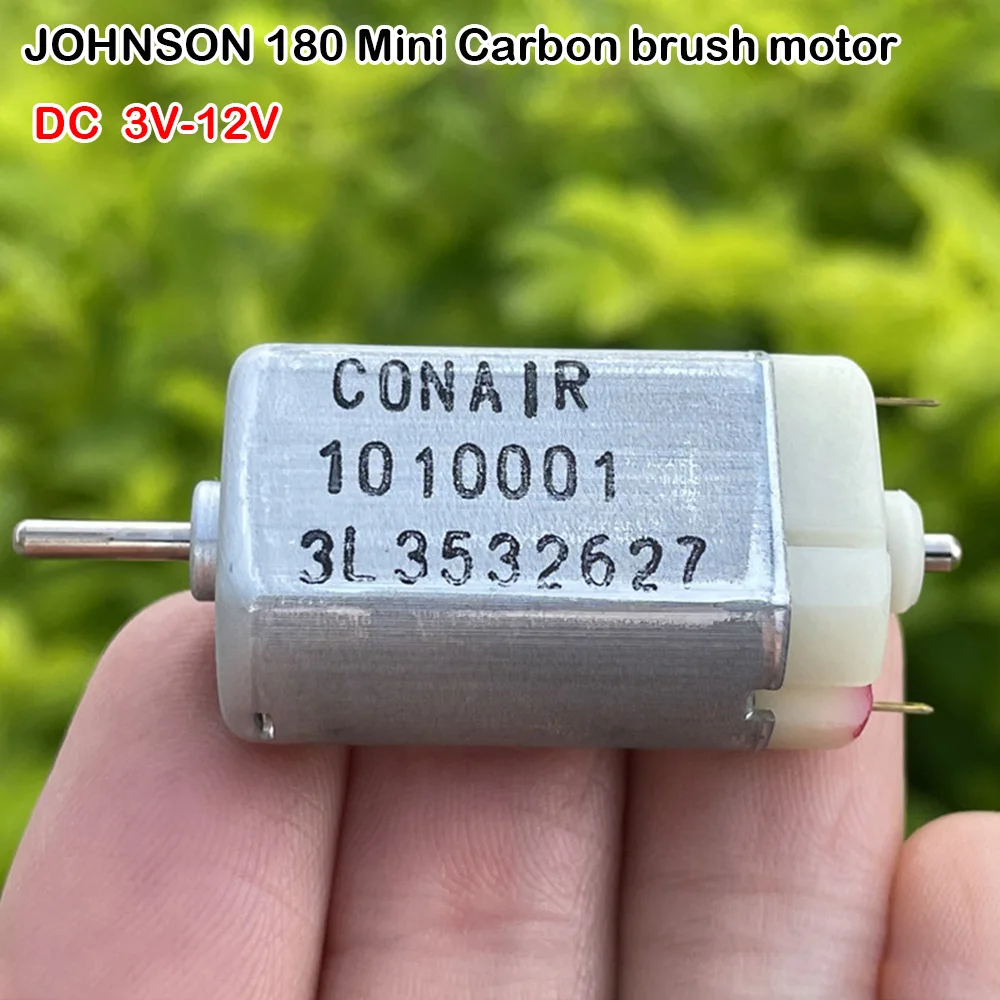 Карбоновый щеточный двигатель JOHNSON Micro 180, 3-12 В постоянного тока, 13600 об/мин, большой крутящий момент для маленькой электрической игрушки, Мощное магнитное электрическое оборудование
