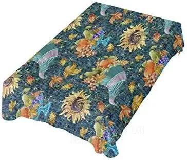 

Sunflower Print Kitchen Decoration Wrinkle Resistant Smooth Tablecloth