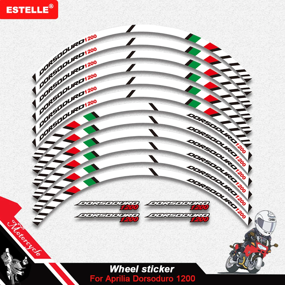 

12 X Thick Edge Outer Rim Sticker Stripe Wheel Decals For APRILIA Dorsoduro 1200 17''