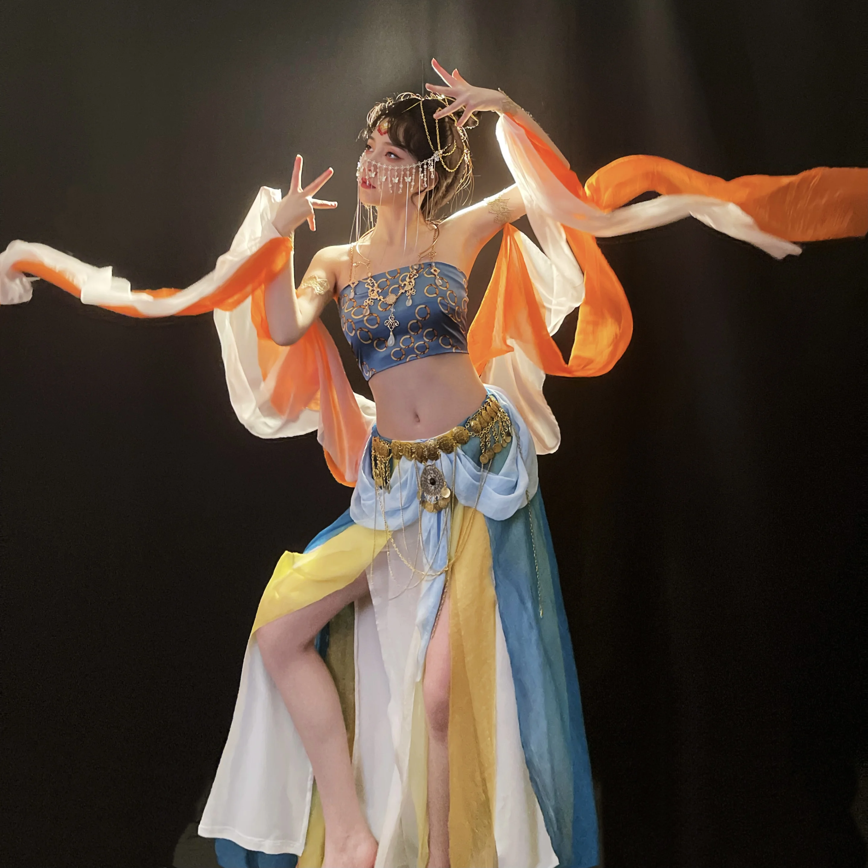

Women fairy stage show wear Chinese dunhuang style dance costume dancer performance costumes