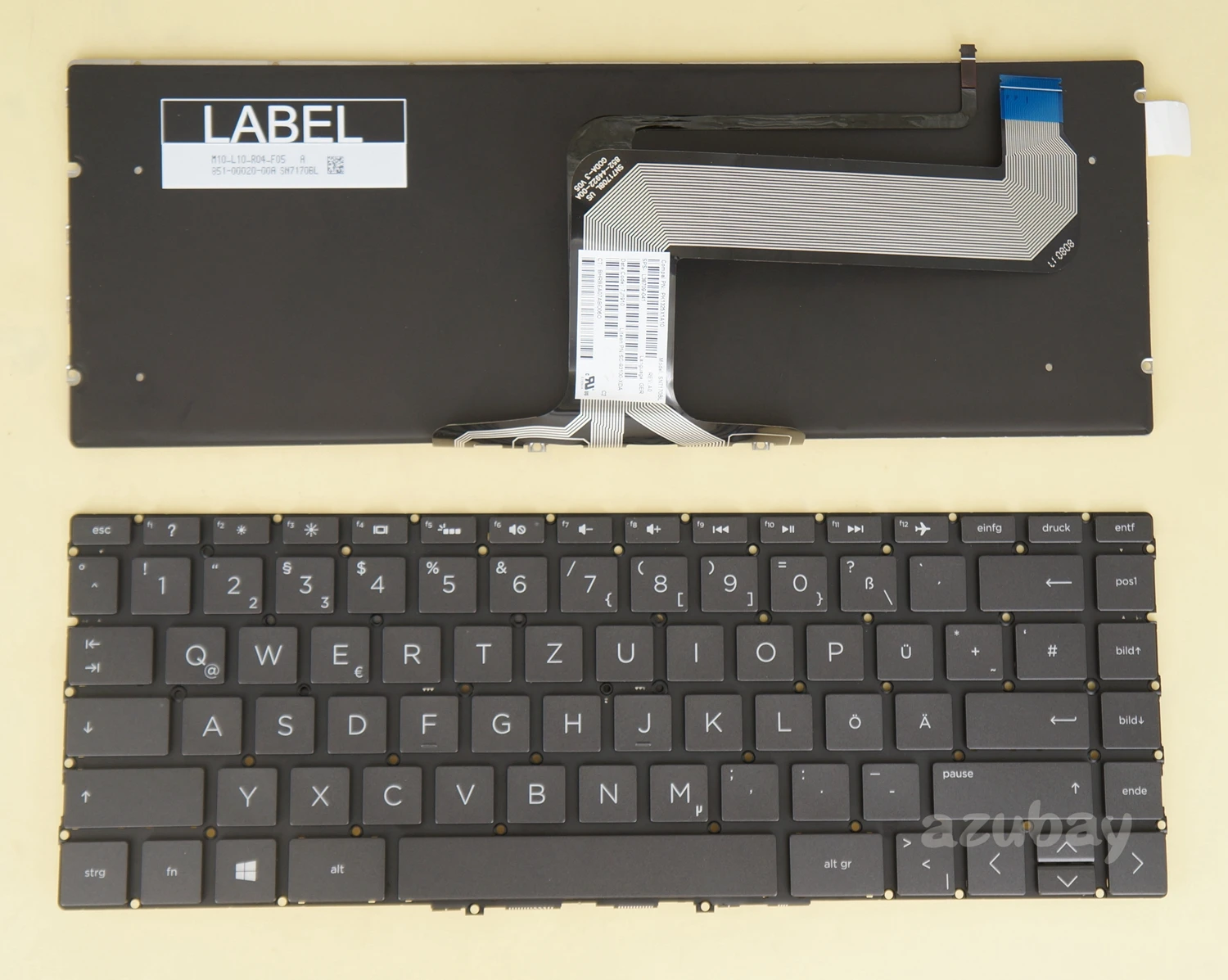 German DE Keyboard for HP Spectre 13-ak0000 13-ak1000 13t-ak000 13t-ak100 L38709-041 SN7170BL PK1325X1A10 SC-93100-XDA Backlit