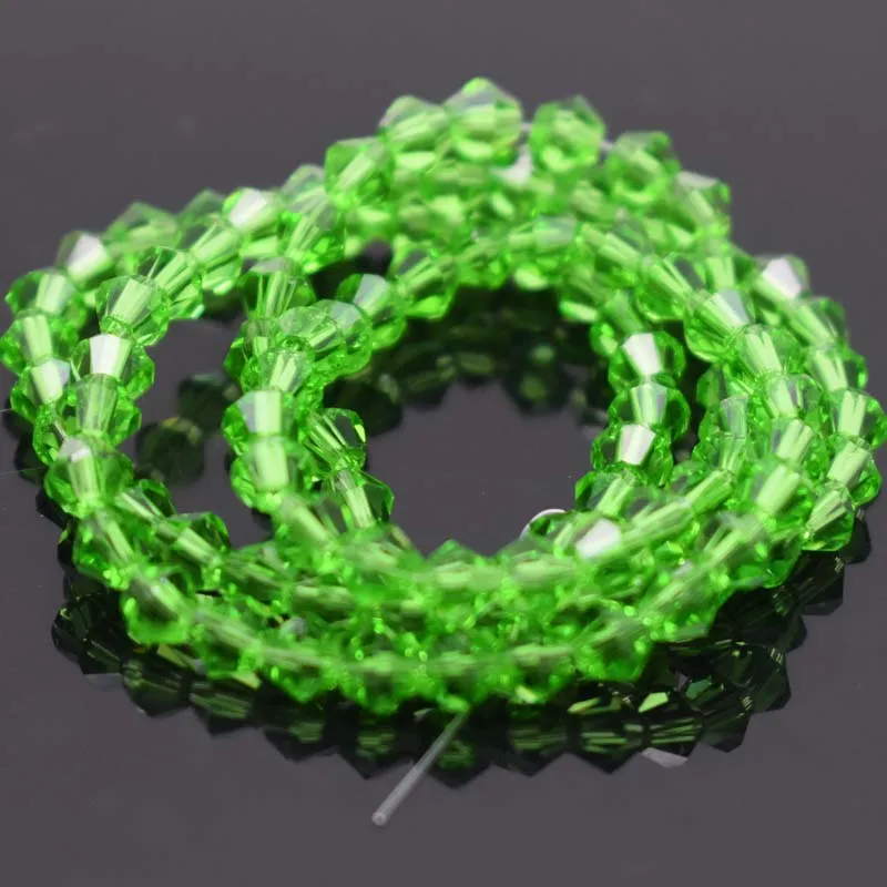 195pcs 4mm shiny Crystal Bead Bicone Glass Beads Loose Spacer Bead Austria Faceted Crystal Beads For DIY Jewelry Making