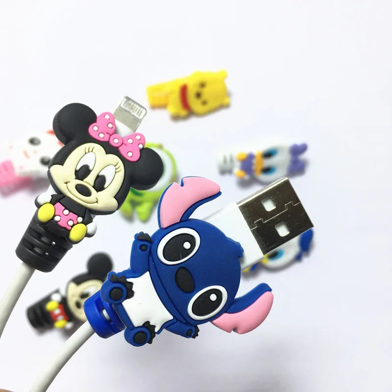 1Pc Disney zabezpieczenie kabla linia danych przewód ochronny przypadku oplot na kable pokrywa USB do telefonu komórkowego ładowania oplot na kable