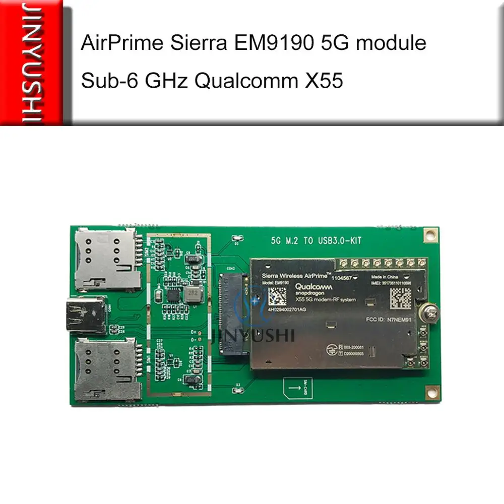 Airprime Sierra EM9190 5G Module M.2 Nr Sub-6 Ghz En Mmwave Module Qualcomm X55 CAT20 Met 5G Usb Adapter Sim Card Slot