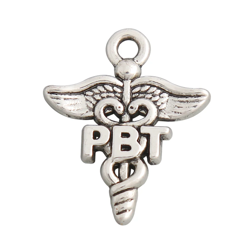 

RAINXTAR Fashion Alloy PBT Medical Symbol Phlebotomy Tec Charms 19*23mm 50pcs AAC824