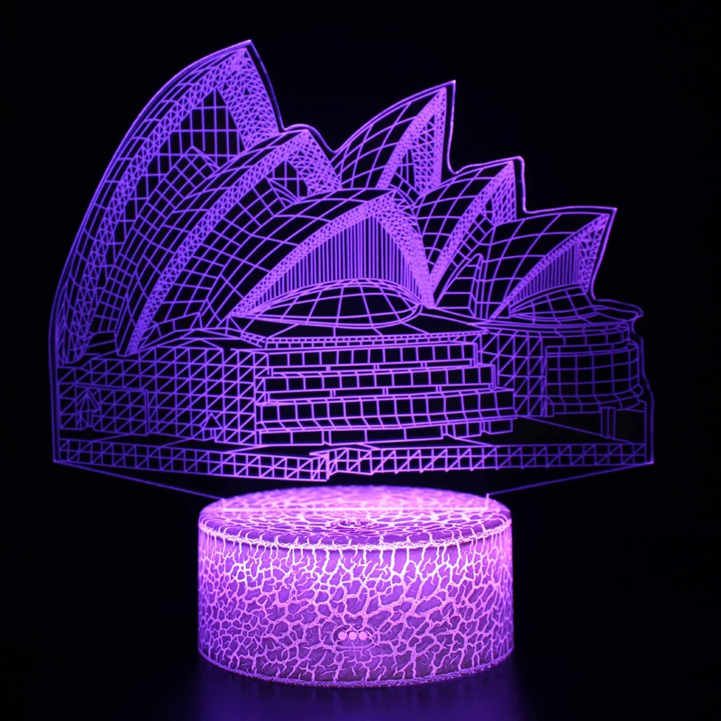 Acrylic 3D Illusion Table Lamp World Building Eiffel Tower For Home Room Decor 7 Color Changing LED Night Lights Holiday Gift