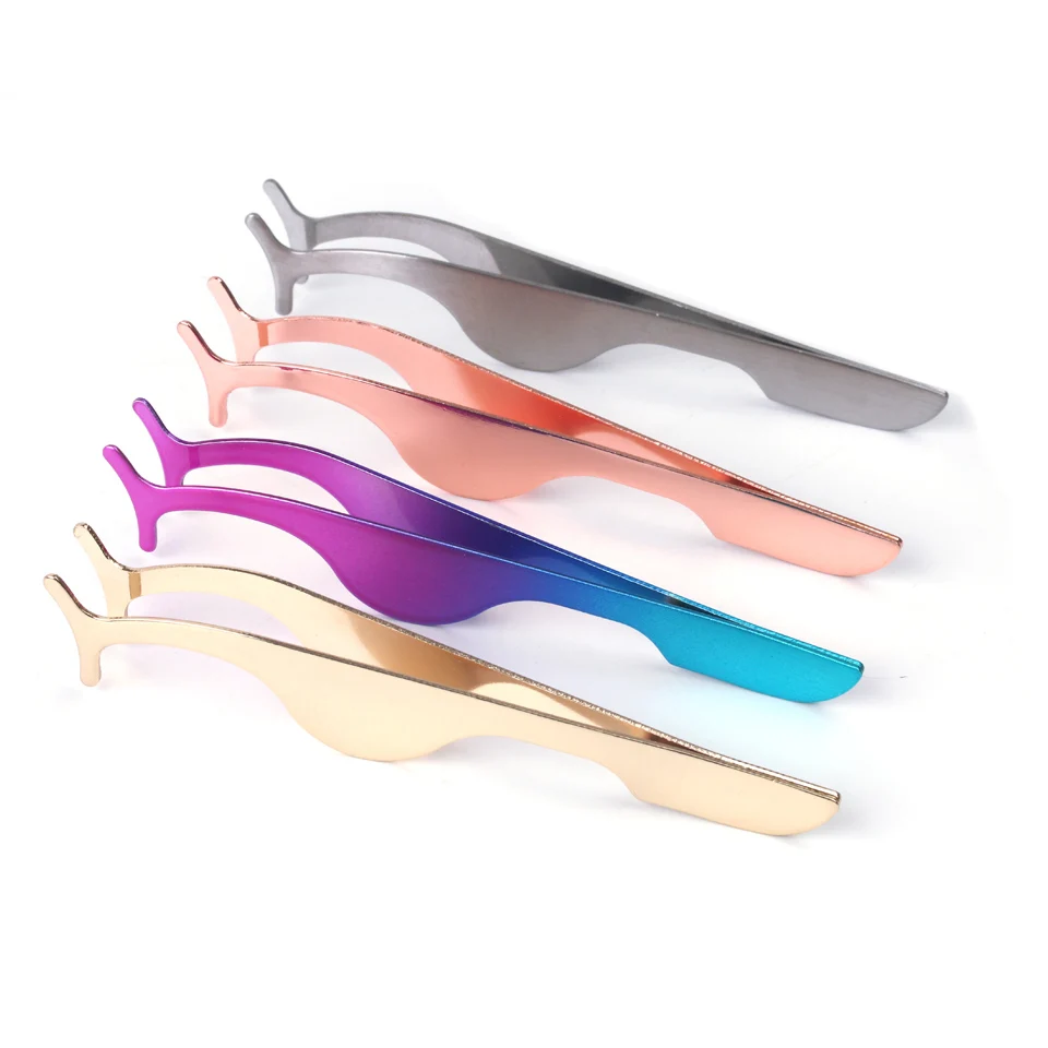 Thinkshow カラフルなステンレス鋼つけまつげピンセットまつげカーラーニッパー補助クリップクランプまつげメイクツール