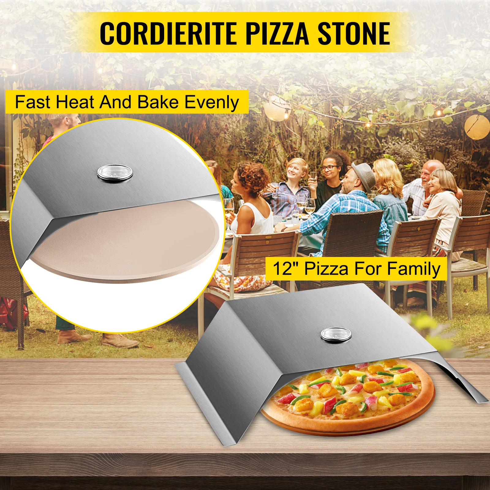 VEVOR 13 Inch Pizza Lò Nướng Bộ Cáp Bền Bỉ Bao Gồm Bánh Pizza Phòng Dễ Dàng Hoạt Động Ngoài Trời Vườn Ruộng Bậc Thang Sử Dụng Tại Nhà