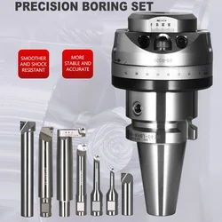 CNC Lathe Boring Tool Set 8-320mm Precision Boring Head BT40 Milling Machine Drill Chuck Boring Bar Tool Kit BT40-NBH2084X