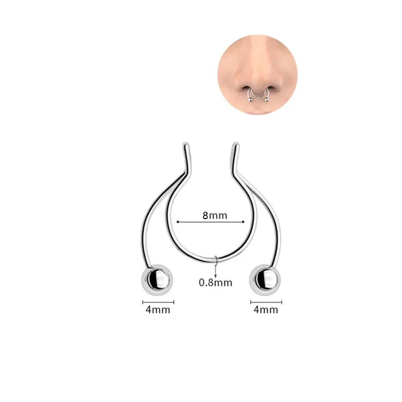 1pcs U Shape Nose Clip Fake Ring Septum No Piercing Lip Rings 3 Colors Stainless Steel Horseshoe Women Body Jewelry