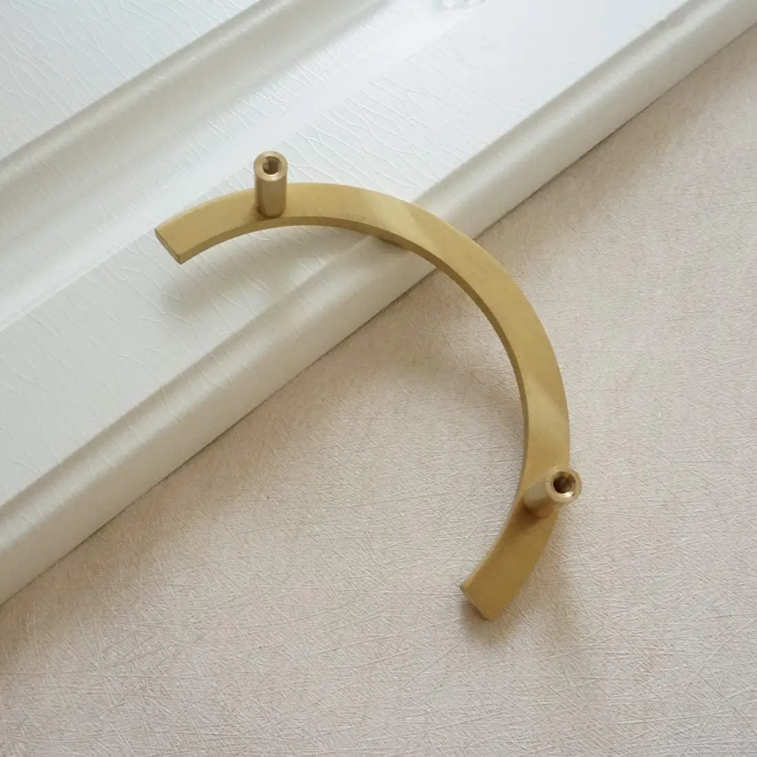 Solid Brass Semicircle Handles for Cabinets and Drawers Bedroom Wardrobe Pulls Kitchen Cupboard Door Knobs Furniture Hardware