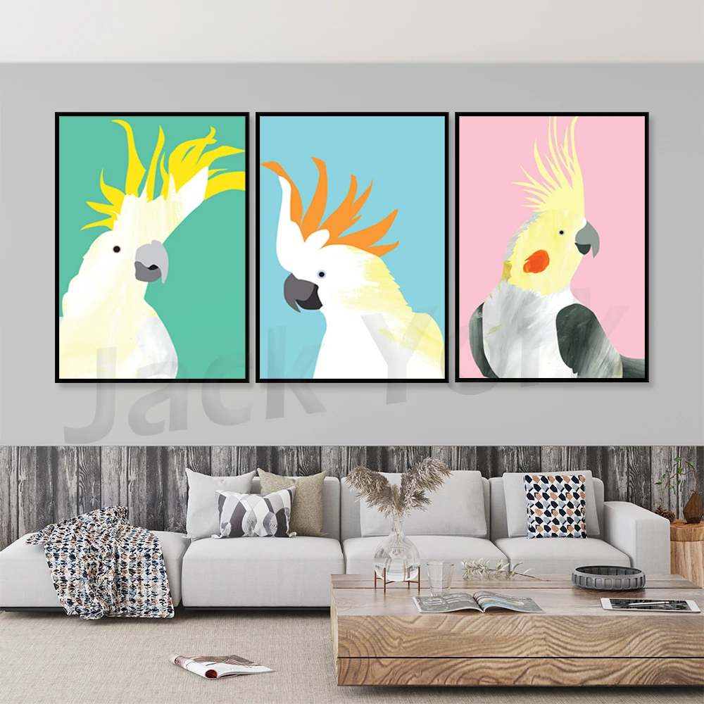 Cockatoo Print, Cockies Wall Art, Printable Parrots, Living Room Print , Abstract Bird Art, Parrot Wall Art, Cockatiel Prints