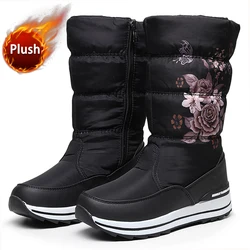 Women snow boots  platform winter boots thick plush waterproof non-slip boots women winter shoes  warm fur botas mujer plus size