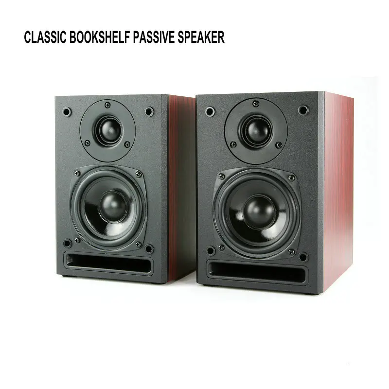 2pcs 4 Inch 6Ohm Passive Bookshelf Speaker Enthusiast Desktop Hifi Wooden Front Guide Wall Mounted Multimedia 2.0 Home Speakers