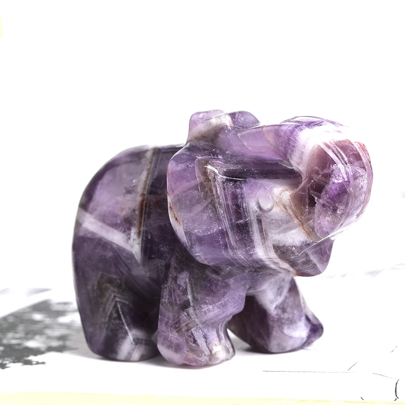 1 шт., 100% натуральный аметист, розовый кварц, слон, ручная работа, полированные животные, камень, ремесла, маленький декор, лечебный камень, домашний декор, подарки