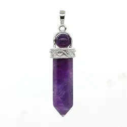 Healing Crystal Quartz Pendulums For Dowsing Divination Natural Amethyst Agate Aventurine Hexagon Stone Pendant Pendule péndulo