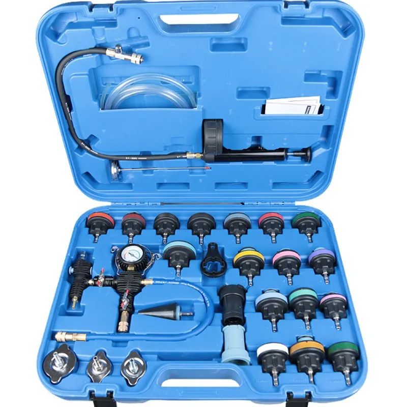 

New! 28pcs Master Cooling Radiator Pressure Tester With Vacuum Purge & Refill Kits UniversaCooler Breaker Cylinder Head Tester