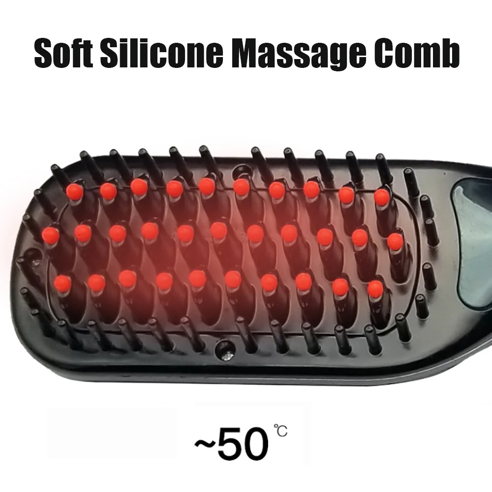 Ionic multifuncional escova de cabelo elétrico alisador pente aquecido cerâmica alisamento estilo forma fofo em linha reta