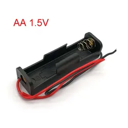 AA Battery Holder AA Battery Storage Case AA Plastic Box AA Battery Holder 1 Slot With Leads 1.5V  DIY