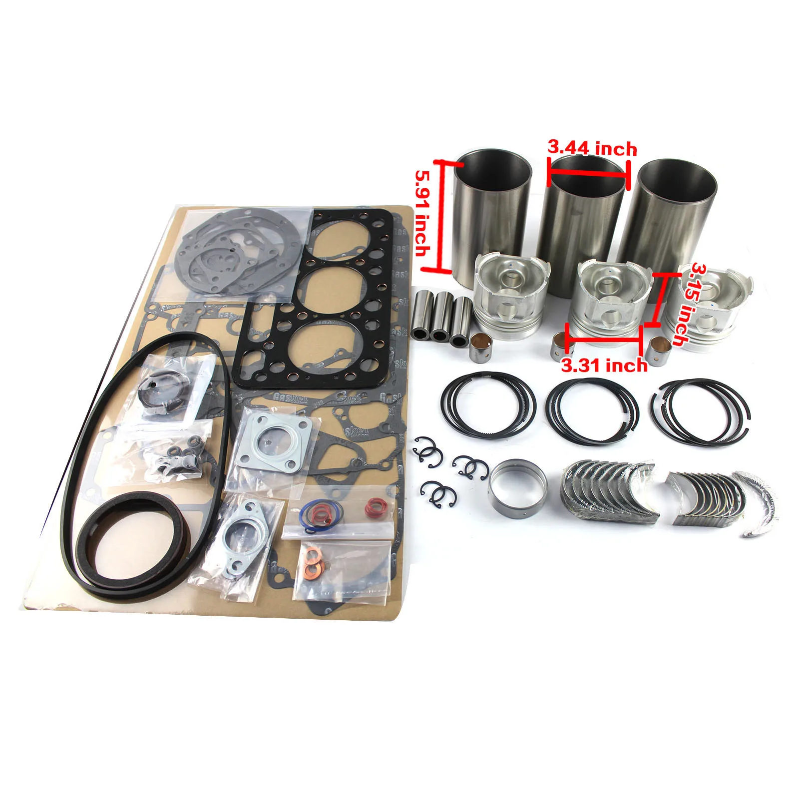 

D1402 IDI Engine Rebuild Kit For 643 Loader Kubota KH91 Excavator