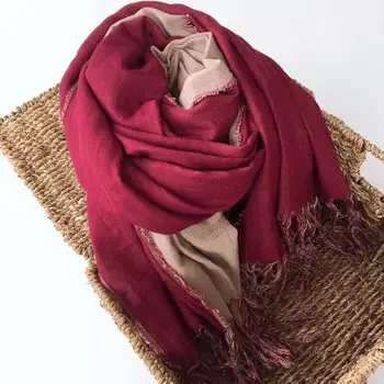 גדול גודל סתיו וחורף מעובה דו צדדי כותנה צעיפי גברים ונשים כ...