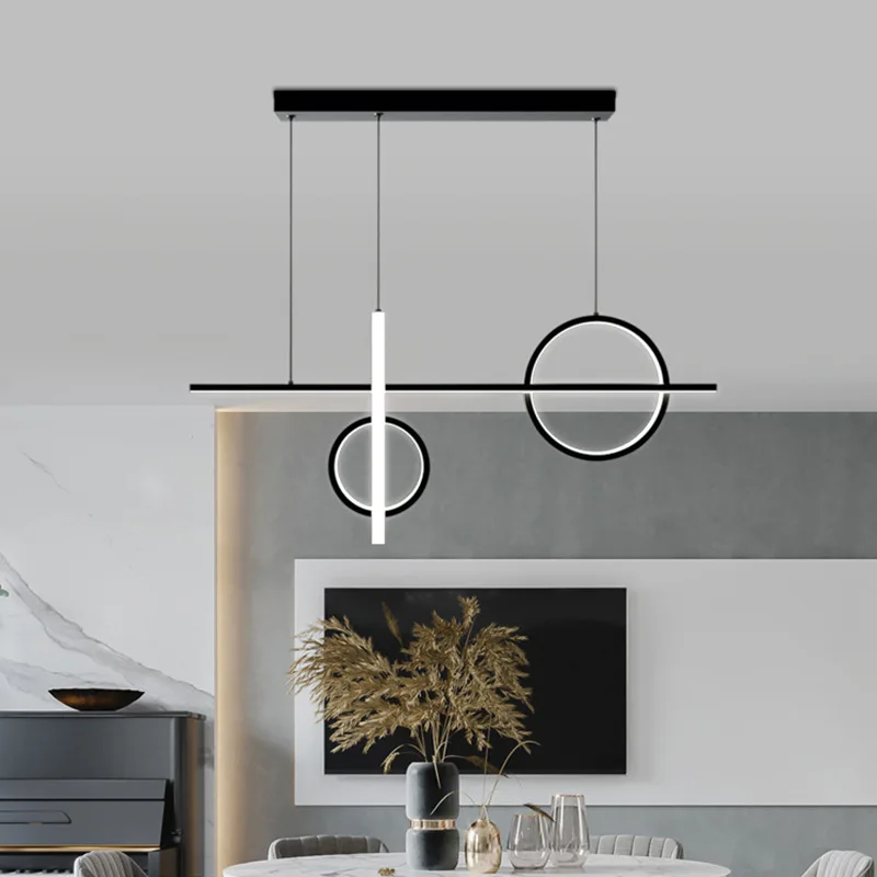 

Artpad Modern Minimalist LED Chandelier Kitchen Living Room Island Art Design Suspension Light Fixtures Gold Black Hanging Lamp