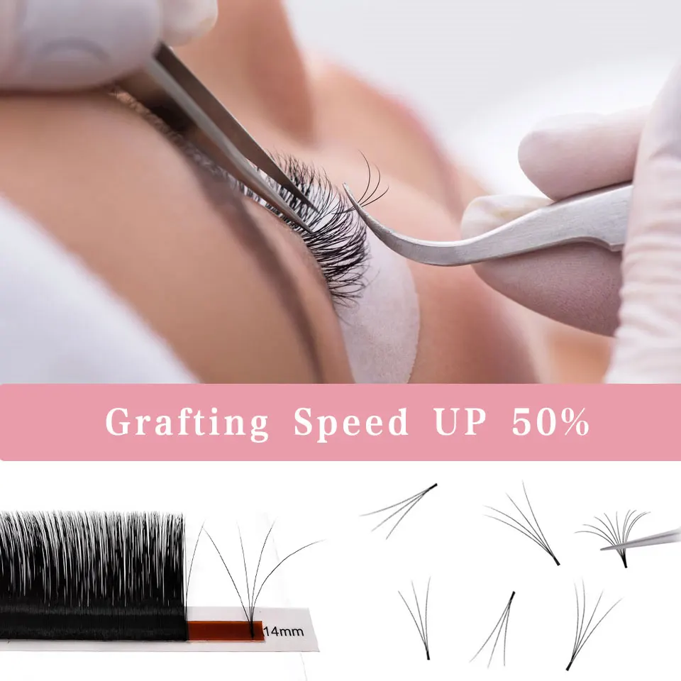 AGUUD Easy Fan Russian Volume Lashes Autofan Cilios Soft Blomming Eyelash Flowering Self-Making Professional Eyelash Extensions