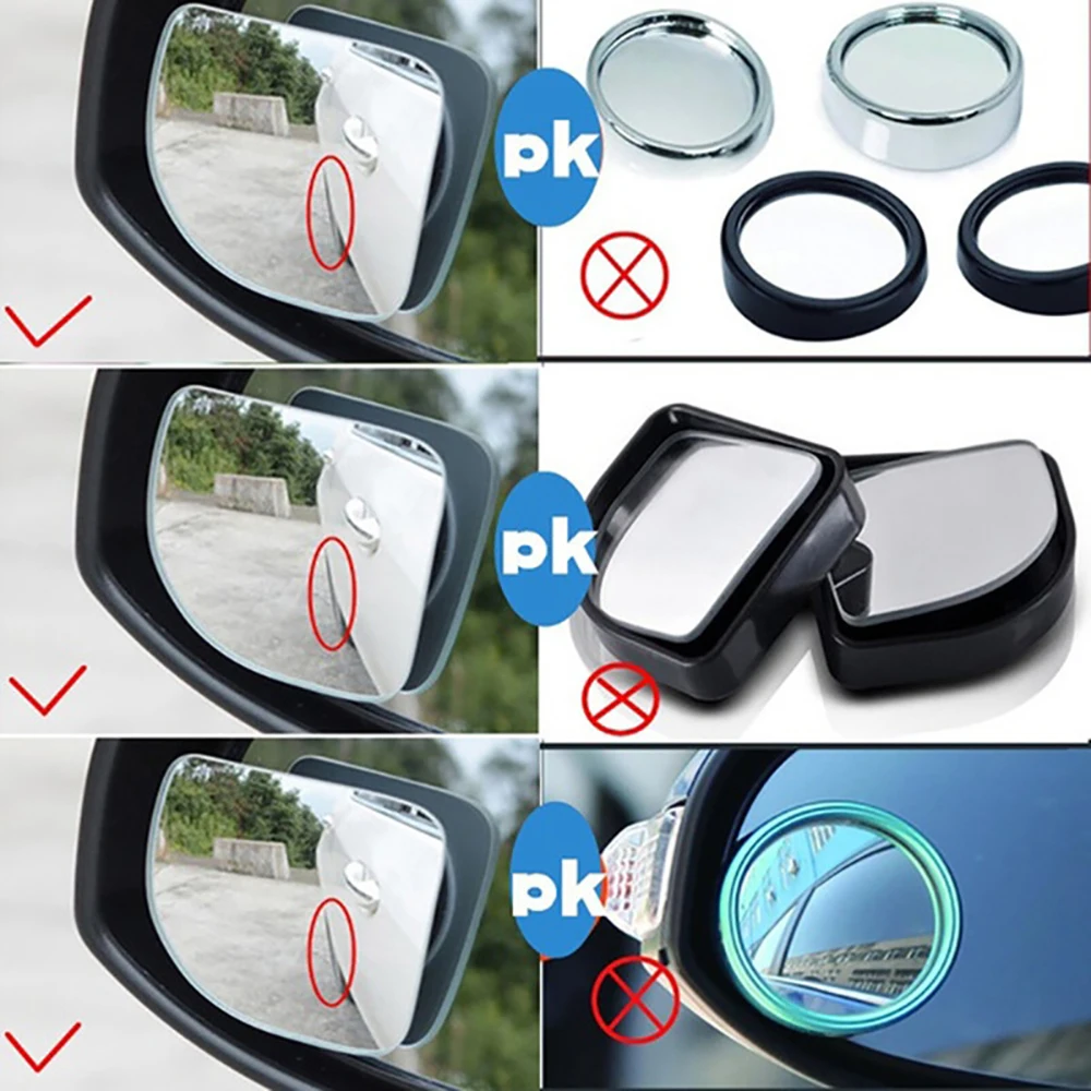 2 PCs Additional dead zone mirrors for regular car side mirrors, dead zone mirror