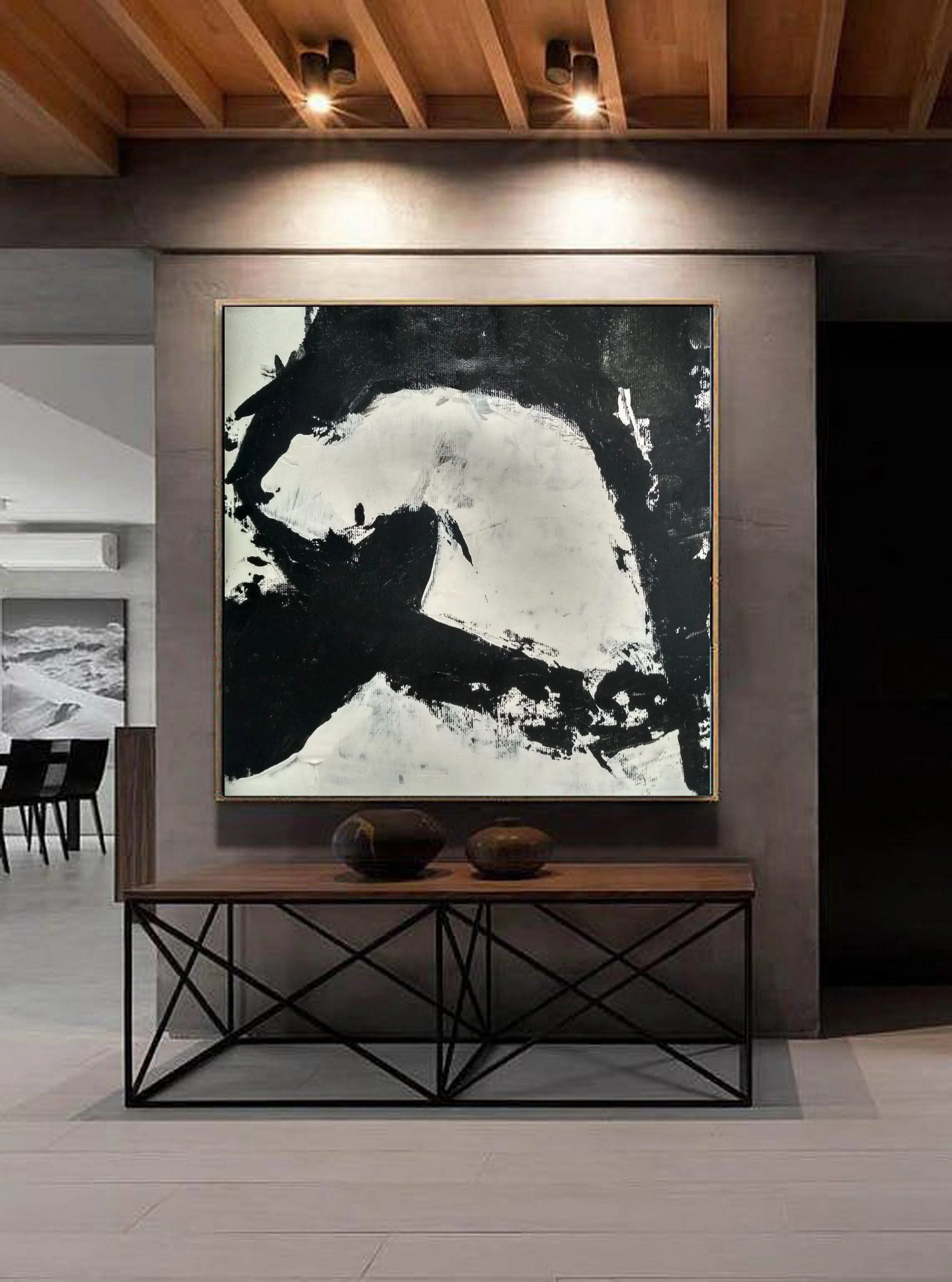 Handmade Canvas Painting Black Art Large Wall Art Abstract Painting On Canvas Modern Art Decor Decoracion Hogar Moderno