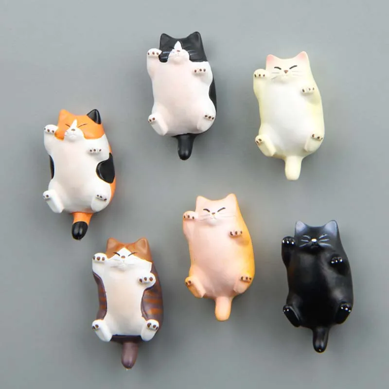 Cute Japanese Cartoon Cats Fridge Magnets Souvenir Blackboard Magnetic Stickers Fat Funny Kitty Kitten 3D Toy Figures