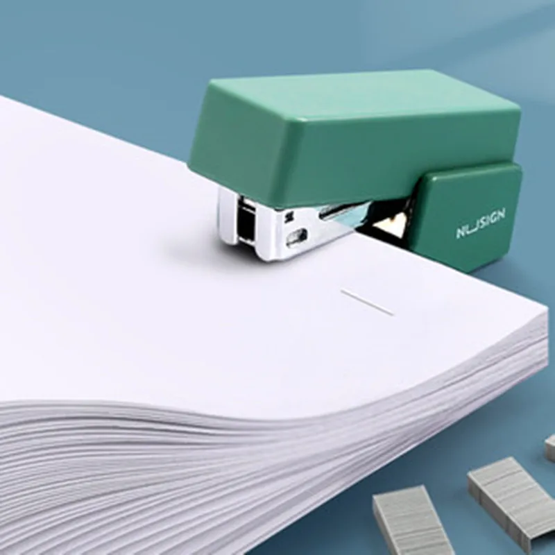 Mini Stapler Set Creative Simple Pure Color Small Portable Stapler Student Learning School Office Desktop Stationery Supply