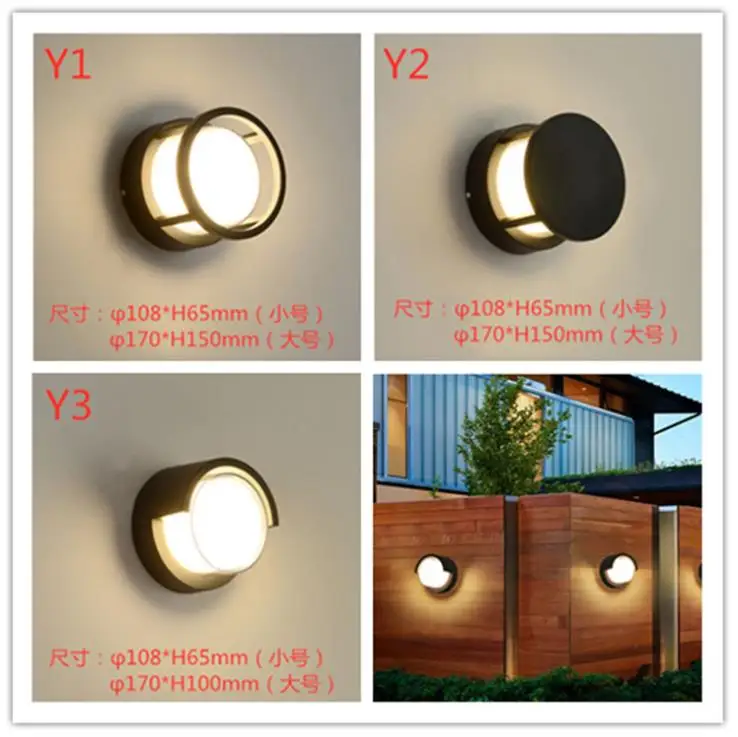 Iluminación exterior moderna, lámparas LED de pared industriales impermeables, luces de pared de aluminio para jardín, luces blancas para porche, balcón y pasillo