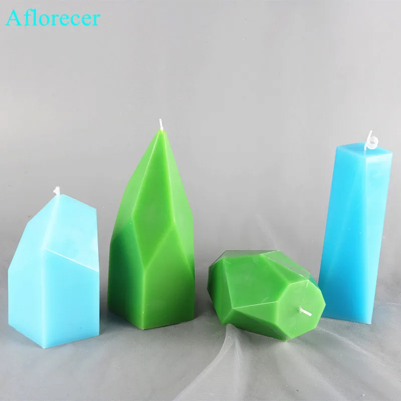 Geometric Acrylic Candle Mold DIY Handmade Shaped Marble Head Shaped Candle Making Home Decor