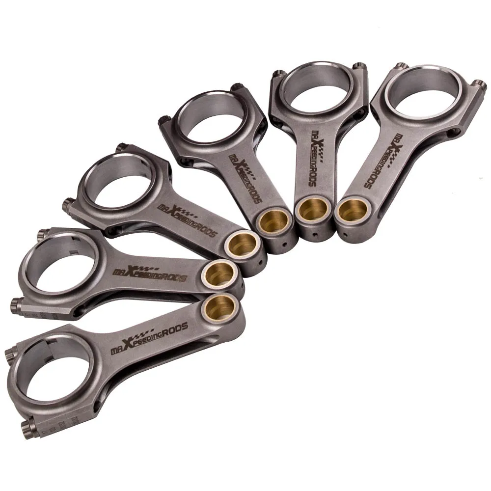 Connecting Rod Conrods For Nissan Patrol for Datsun 280Z 280ZX Turbo L28 ARP 2000 Bolts H Beam Pleuel Bielle Forged 4340 Rods