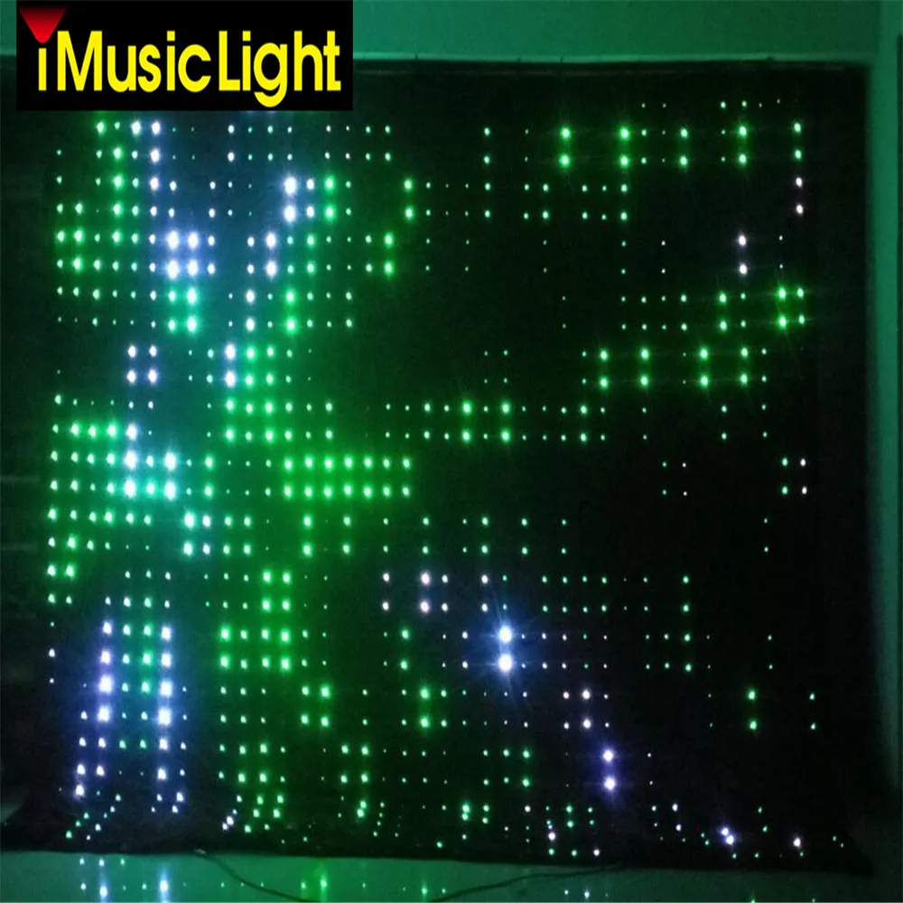 

customized product！LED lights be 3mx6m on a curtain Size 4mx6m Pxiel Pitch 9CM Stage LED Video Curtain PC& DMX Control