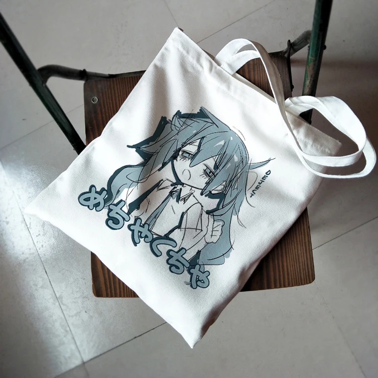 Anime Japanese kawaii y2k canvas bag hip-hop women bag Ulzzang women shopper bags large capacity ins Harajuku shoulder bag