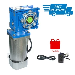 AC Electric Worm Geared Motor 120W 110V 220V 50Hz with Speed Controller Low Speed CW/CCW Variable Production Line Lifting